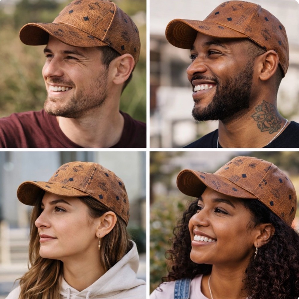 MCM Ball Cap Genuine Brown Logo Unisex